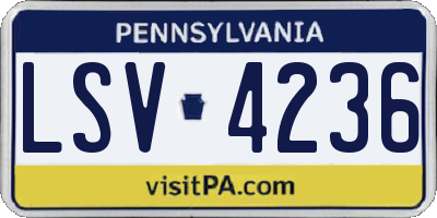 PA license plate LSV4236