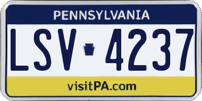 PA license plate LSV4237