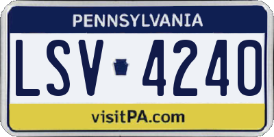 PA license plate LSV4240