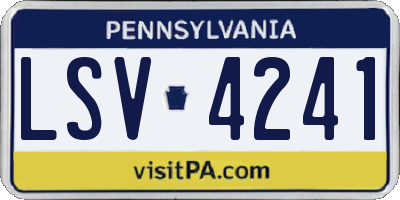 PA license plate LSV4241