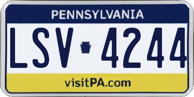PA license plate LSV4244