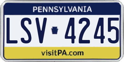 PA license plate LSV4245