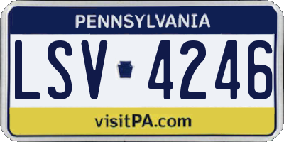 PA license plate LSV4246
