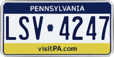 PA license plate LSV4247