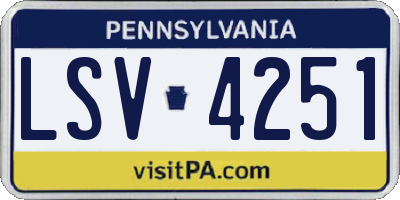 PA license plate LSV4251