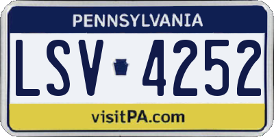 PA license plate LSV4252
