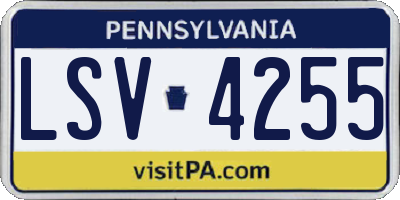PA license plate LSV4255