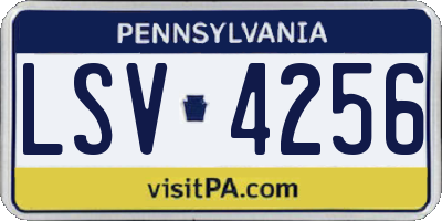 PA license plate LSV4256