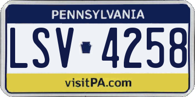 PA license plate LSV4258