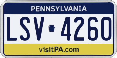 PA license plate LSV4260