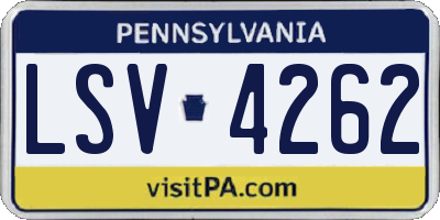 PA license plate LSV4262