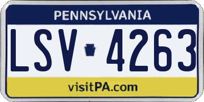 PA license plate LSV4263