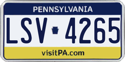 PA license plate LSV4265