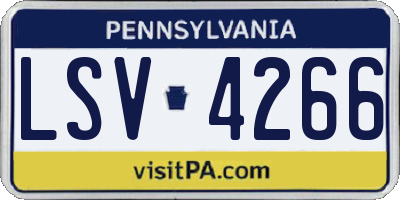 PA license plate LSV4266