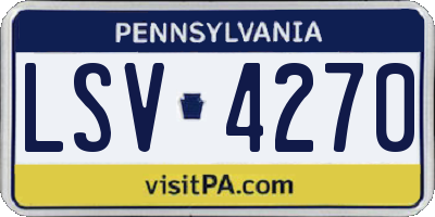 PA license plate LSV4270