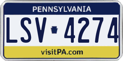 PA license plate LSV4274