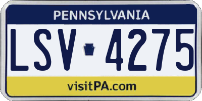 PA license plate LSV4275