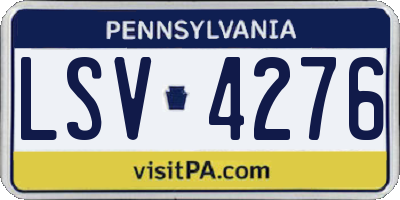 PA license plate LSV4276