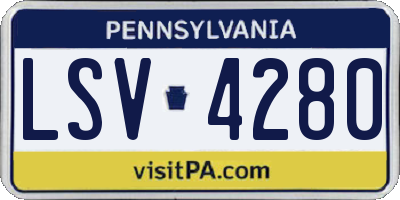 PA license plate LSV4280