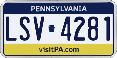PA license plate LSV4281