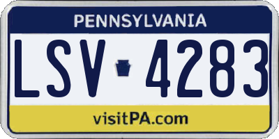 PA license plate LSV4283