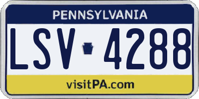 PA license plate LSV4288