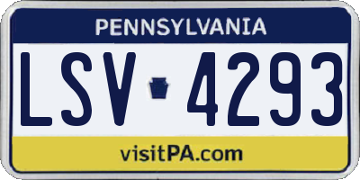 PA license plate LSV4293
