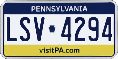 PA license plate LSV4294