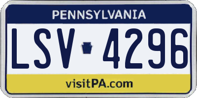 PA license plate LSV4296