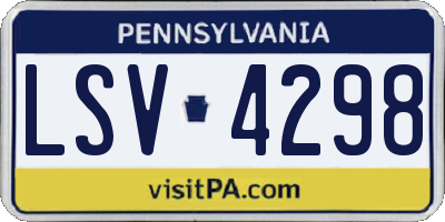 PA license plate LSV4298