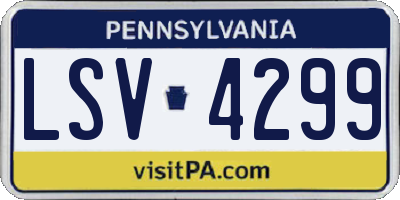 PA license plate LSV4299
