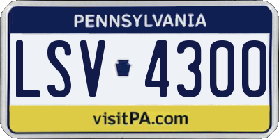 PA license plate LSV4300