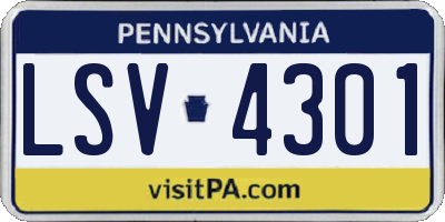 PA license plate LSV4301