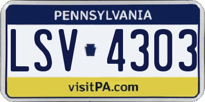 PA license plate LSV4303