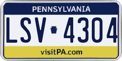PA license plate LSV4304