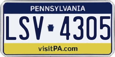 PA license plate LSV4305