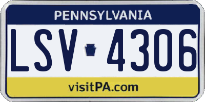 PA license plate LSV4306
