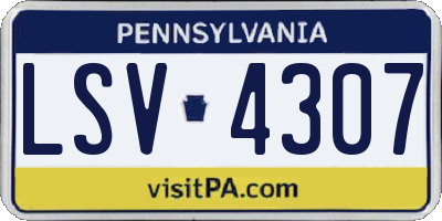 PA license plate LSV4307