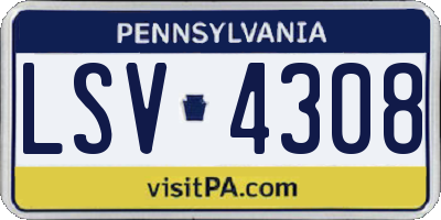 PA license plate LSV4308