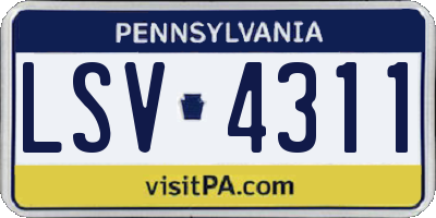 PA license plate LSV4311