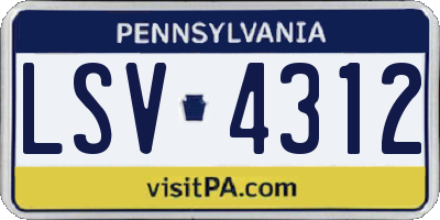 PA license plate LSV4312