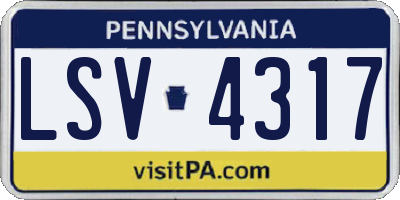 PA license plate LSV4317