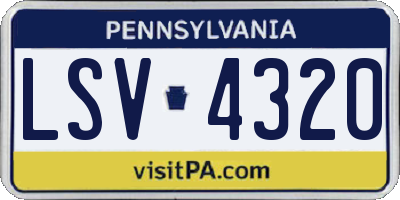 PA license plate LSV4320
