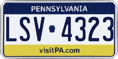 PA license plate LSV4323