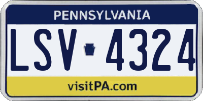 PA license plate LSV4324