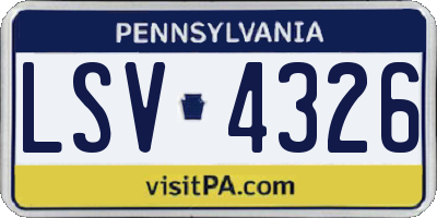PA license plate LSV4326