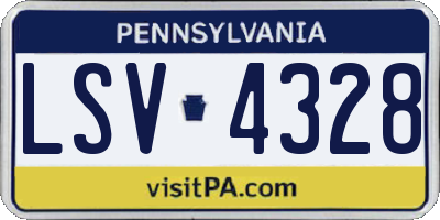 PA license plate LSV4328