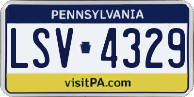 PA license plate LSV4329