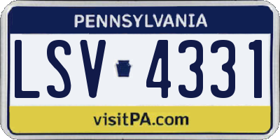 PA license plate LSV4331