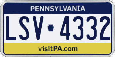 PA license plate LSV4332